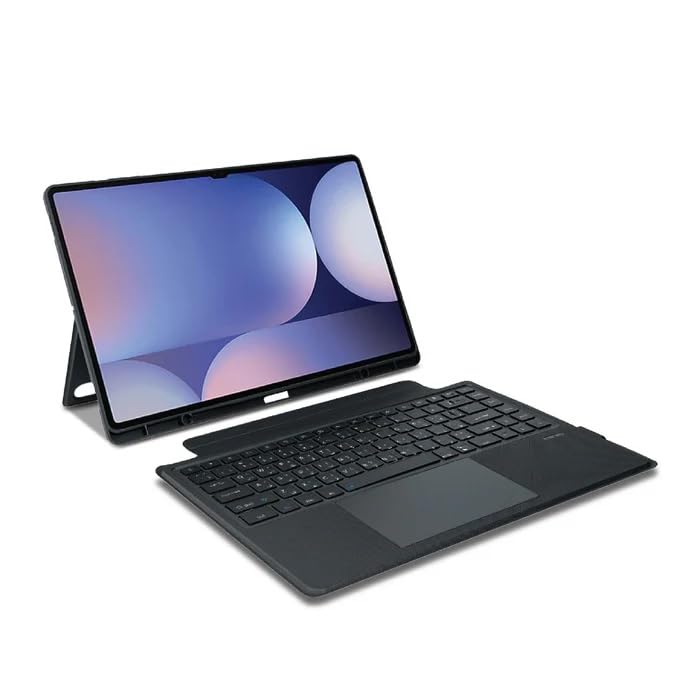 Image of MICROWARE Keyboard Case Compatible for Samsung Galaxy Tab S10 Ultra 14.6 inch 2024 / S9 Ultra / S8 Ultra, Bluetooth Keypad with Any-Angle Kickstand & Lighting Key & Trackpad