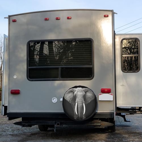 Image of Delerain Elephant Spare Tire Covers for RV Trailer SUV Truck and Many Vehicle, Wheel Covers Sun Protector Waterproof, (14 Inch for Diameter 23 inch-27 inch)