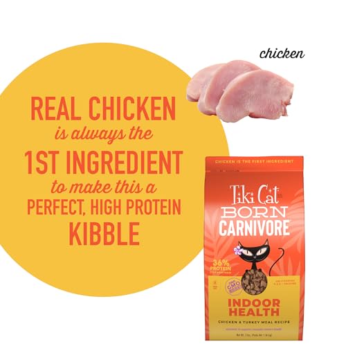 Image of Tiki Cat Born Carnivore Indoor Health Non-GMO, Chicken and Turkey Meal Recipe 3 lbs.