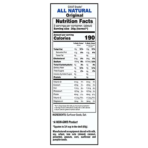 Giants Sunflower Seeds 5 Flavor Variety, 1 each Flavor (Pack of 5) with By the Cup Chip Clip