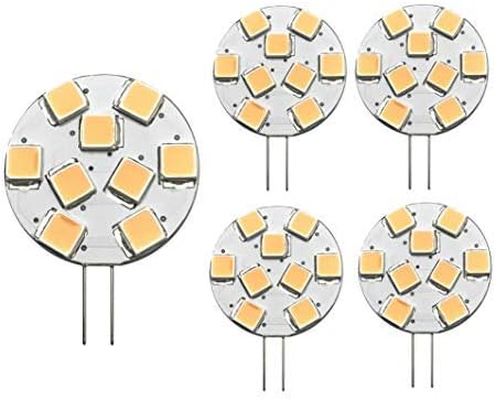lighteu 5X 2W G4 LED Unidirectional Capsule LED Bulbs, 9X 5050 SMD LED Non-Dimmable (Warm White), 1.3w
