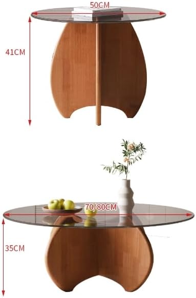 ガラス センターテーブル、丸 リビングテーブル 円形 おしゃれ