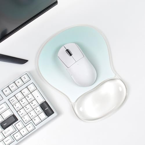 Tapis de souris avec repose-poignet ergonomique gel vert anti-douleur bureau et gaming