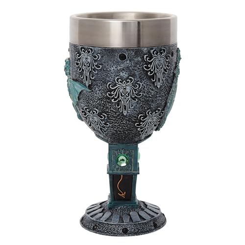 Cáliz Enesco de resina de piedra y acero inoxidable multicolor de 7 pulgadas pintado a mano 3