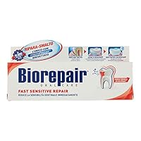 Biorepair:Fast Sensitive Repair Toothpaste with microRepair, New Formula - 2.5 Fluid Ounce (75ml) Tube [ Italian Import ]