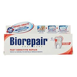 Biorepair: "Fast Sensitive Repair" Toothpaste with microRepair, New Formula - 2.5 Fluid Ounce (75ml) Tube [ Italian Import ]
