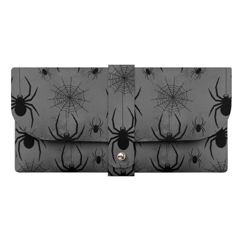 Fashion Leather Eyeglass Cases Halloween Spider Webs Soft Slim Sunglasses Pouch Portable Lightweight Eye Glasses Case