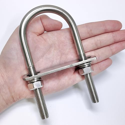 Image of 2 Sets M10 U-Bolts,u-Bolts 2 inch (50mm) Wide,U-Bolts with Nuts
