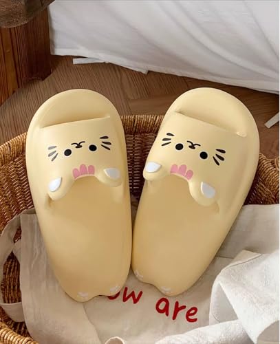 EVA Thick Sole Cat Slippers for Women，Cute and Comfy Summer Bathroom & Home Slides with Soft Cushioning2