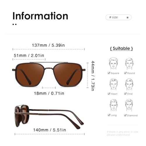 kimorn Polarized Aviator Sunglasses for Women Retro Square Frame Sun Glasses UV400 Protection Shades3