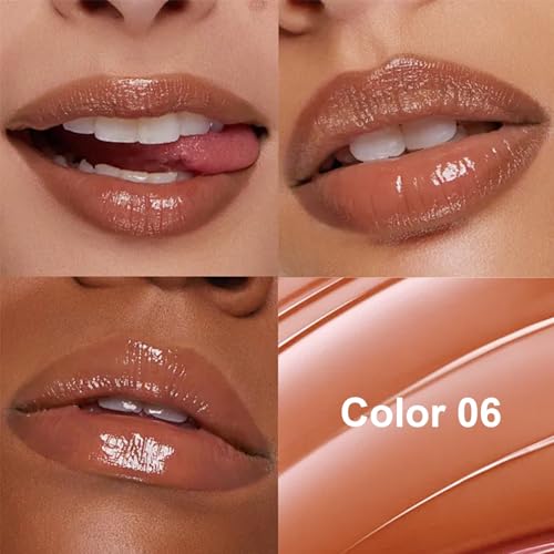 FeiCuiYun Nude Brown Honey Tinted Lip Stain Lip Balm Lip Gloss Lipstick, Sheer Hydrating Lip Stains Tint, Moisturizing Lip Color for All Skin Tones, Nourishing Lip Balm with a Hint of Natural Black Cherry Tint