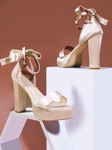 Image of SilverArrow womens Knotco Fashion Sandals|Block Heel Sandals With AnkLe Buckle Strap|Fusion Wear