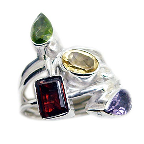 Bague vintage en argent véritable et pierres naturelles pour un oui éternel