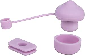 3pcs Silicone Mushroom Straw Caps For Stanley Cups - Spill-Proof Straw Covers & Lid Stoppers (Purple)