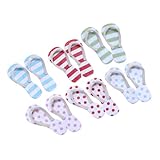 Kisangel 6Paare Sommer Slipper Puppenhaus Deko Farbenfrohe Mini Sandalen F&uuml;r Sommer Szenen F&uuml;r DIY Projekte Und Fotografie Requisiten