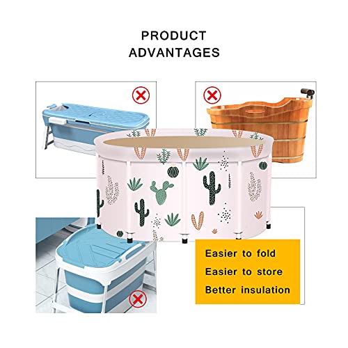 Portable Bathtub For Adults, Freestanding Non-Inflatable Hot Tub For Adults, Thickened Thermal Foam Home Bathroom Spa Hot Ice Bath Soaking Bucke, 40”X26”X22” #TOP2