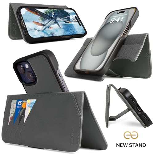 dreem Wallet Case for iPhone 15, Revolutionary Vert/Hor Phone Stand - Image 3