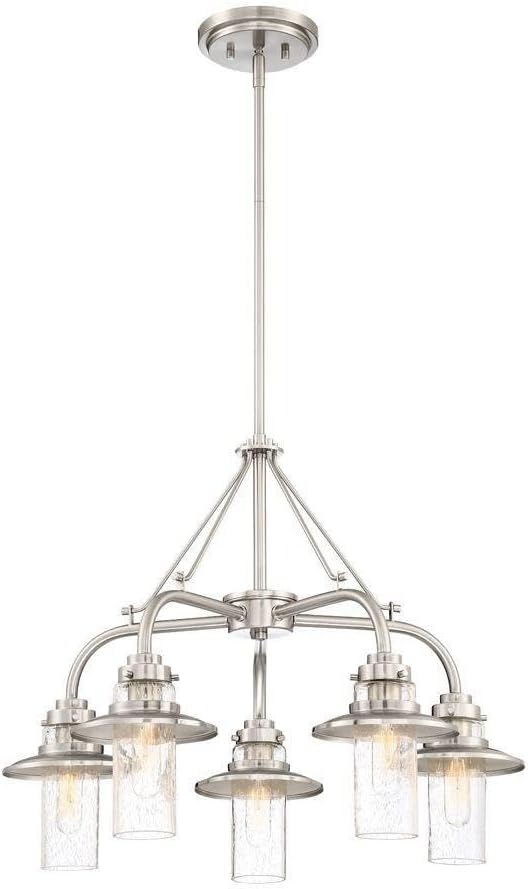 91585-SP 20.25in H Dover 5-Light Chandelier, Satin Platinum