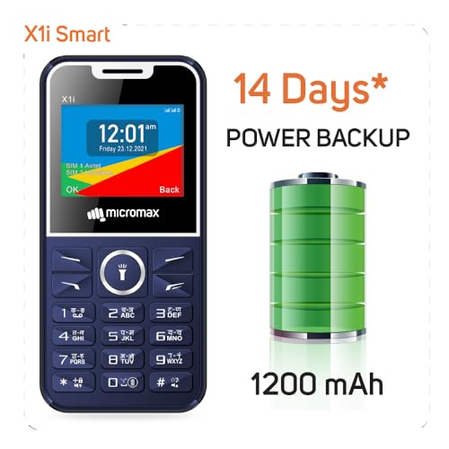 Image of Micromax All-New X1i Smart Dual Sim Keypad Phone | Big 2.4 inch Display |Type C USB Port | Bright Torch| Wireless FM | Auto Call Recording | Blue |