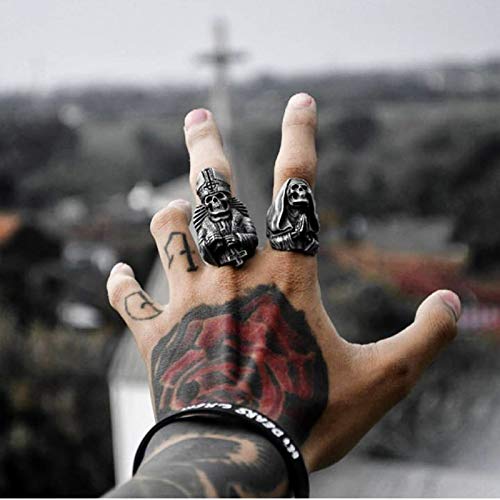 Image of Genuine Stainless Steel Ring Jewelry for Men Fashion Punk Biker Skull Rings