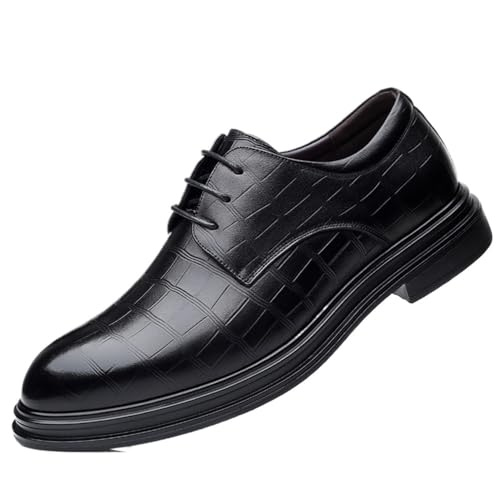Mens Breathable Leather Lace Up Oxford Dress Shoes Wingtip Brogue Business Casual Comfortable