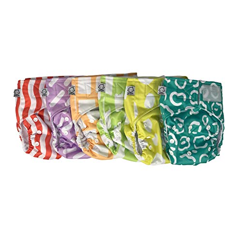 Pannolini Lavabili Pocket DADA Pannolini Riutilizzabili Ecologici Regolabili con Velcro per Neonato con Inserti Assorbenti in Microfibra kit da 6 pannolini