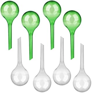 KWODE 8 Pack Plant Watering Bulbs,5cm S Size Automatic Plant Waterers, Self Watering System for Indoor Outdoor Plants Watering Globes (Green & White)