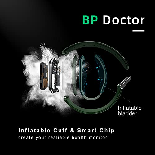 Image of YHE BP Doctor Pro, Blood Pressure Watch with Patented Cuff, Wrist BP Monitor, Smartwatch for Blood Oxygen, HRV, Heart Rate, Sleep and Sports Tracking with App (Green)