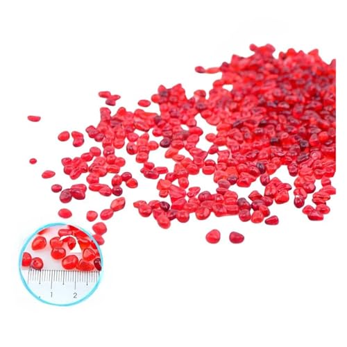 Générique Gravier Aquarium Galets de Verre Transparents for Aquarium, 100/200/500g, Galets colorés, Accessoires d'aquarium, décoration de la Maison pour Jardins(Red,100g)