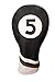 Golf Headcover Black and White Leather Style #5 Fairway Head Cover Fits Fairway Wood Clubs