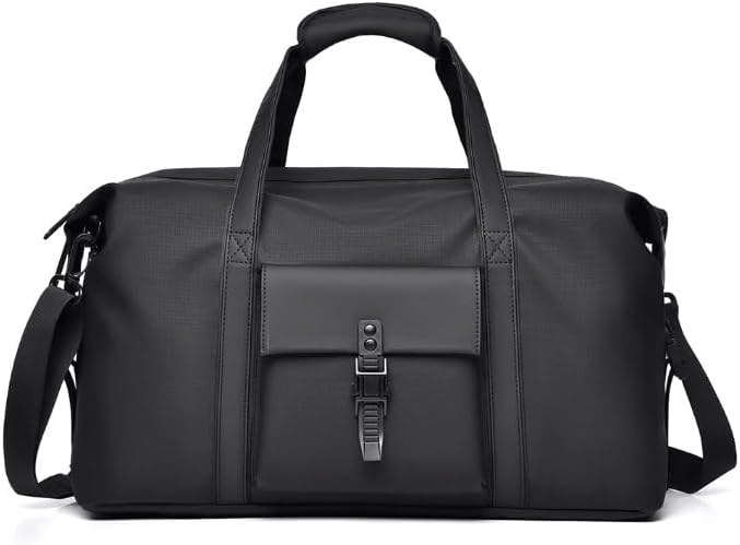 Men's Black Travel Bag Large Capacity Handbag Crossbody Waterproof Proof Fitness for Business Trips