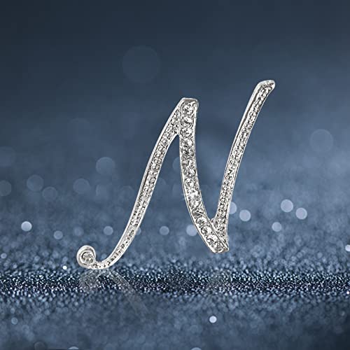 Image of Letter Brooch Pins, Alloy Lapel Pin Gold and Silver for Women, Girls, Men