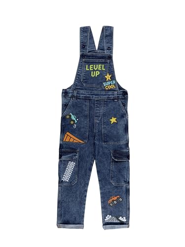 Image of KiddoPanti Unisex Denim Dungaree Pant With Cargo Pockets