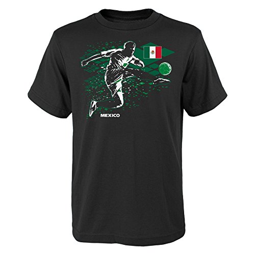 World Cup Soccer Mexico Kids & Youth "Tie Breaker" Tee, Black, Kids Medium(5-6)
