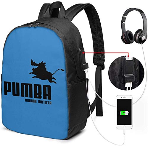 Llynice The Lion King Hakuna Matata: Mochila USB para portátil de 17 pulgadas