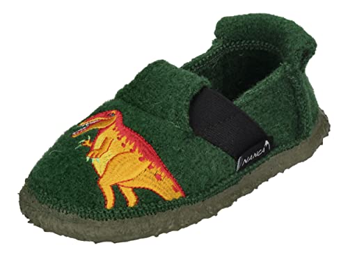 Nanga Jungen Jungen Hausschuh Dinos dunkelgrün 25
