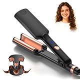 Crimper Hair Tool, Mini Hair Crimper for Women Heating up 390°F, Waver Curling Iron with Europe UK Adapter Plug, Double Voltage Crimping Iron for All Style (9.5 Inch/1.5 Inch)