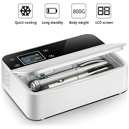 Tragbare Insulin-Kühlbox Zweikern LED Bildschirm 0-18° C 260 ml Insulin Mini Kühlschrank,für Automobile,Reise und Haushalt Tragbar Arzneimittel