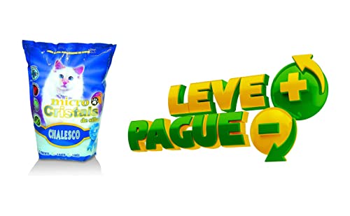 Kit Areia Fina Micro Cristais de Sílica Chalesco para Gatos: eficiente absorção de odor na caixa de