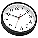 AKCISOT Wall Clock, Modern Small Wall Clocks Battery Operated 8 Inch, Silent Non-Ticking Analog Classic for Office, Home, Bathroom, Kitchen, Bedroom, School(Black)