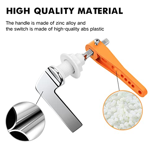 Fantasyon Toilet Handle Replacement Chrome Plated Replacement Metal Handle for Toilet WC Cistern Flush Lever - Image 4