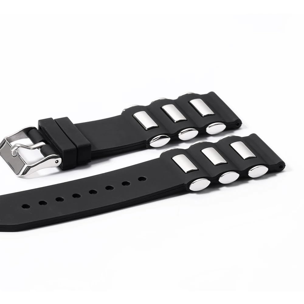22 mm 24 mm 26 mm Black Sport Silikon Silikonowy pasek do zegarków do smartwatch mężczyzn gumowa bransoletka zegarkowa