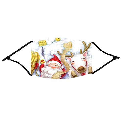 Preisvergleich Produktbild PcLeam Mundschutz Face Cover 3D Weihnachten Karikatur Drucken Unisex Waschbar Halstuch Atmungsaktiv Bandana Winddicht Face Scarf Weihnachten Geschenk Motorrad Fahrrad Joggen Schal(C6)