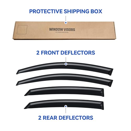Image of Window Visors Rain Guards for 2018-2023 Kia Rio Sedan, Out-Channel Window Vent Wind Deflectors Visors Shades for Camry 18 19 20 21 22 23 Kia Rio