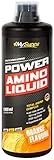 MySupps- Power Amino Liquid, hochdosierter Aminosäuren Komplex, 87,6g BCAA & 200g EAA pro 100ml, Vitamin B6 + Proteinhydrolysat, köstlich leckeres Power-Liquid für Sportler, Made in Germany- 1000ml (Orange)