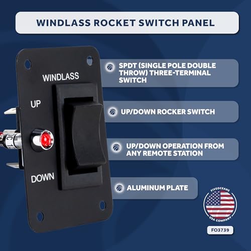 image for Five Oceans Boat Anchor Windlass Rocker Switch, Controlling Up/Down Fu