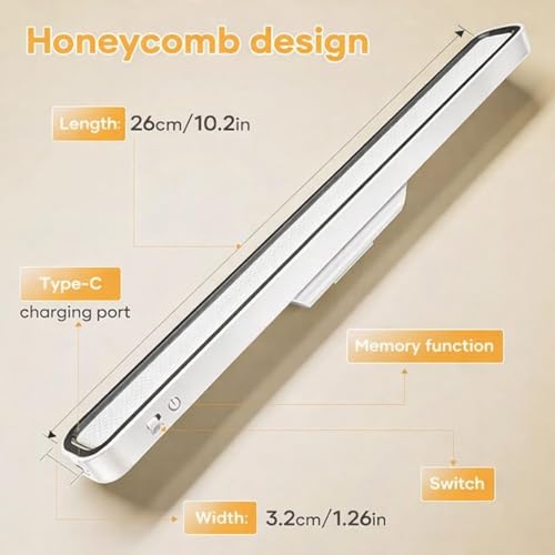 Image of ARJ Magnetic Rechargeable Desk LED Lamp with Touch Dimmer | 3-Mode Study & Reading Light for Hostel, Bedroom, Travel & Power-Cut Use(Pack-2) (Medium., 2, Count)