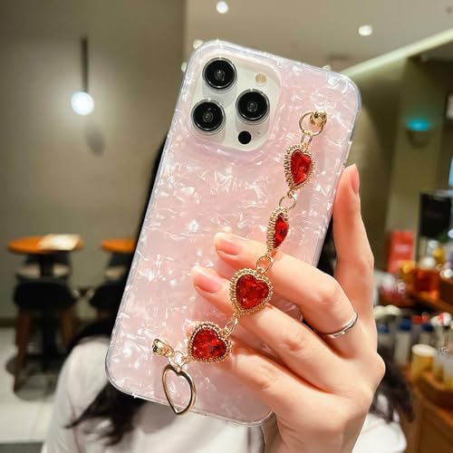 Coque Rose Galaxy A14 Originale et Élégante avec Chaîne de Luxe