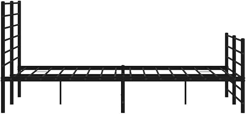 Miniatura 6 de vidaXL Base de cama de metal de 12 pulgadas con cabecero y estribo, no necesita somier, marco de cama de plataforma sin ruido con listones de acero,