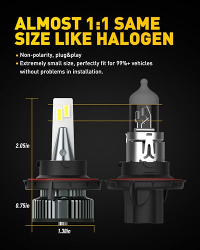 Image of AUXITO 9008 H13 Bulbs, 110W 28000LM per Set, 6500K Plug and Play H13 Fog Lights, Off-Road Use, Pack of 2